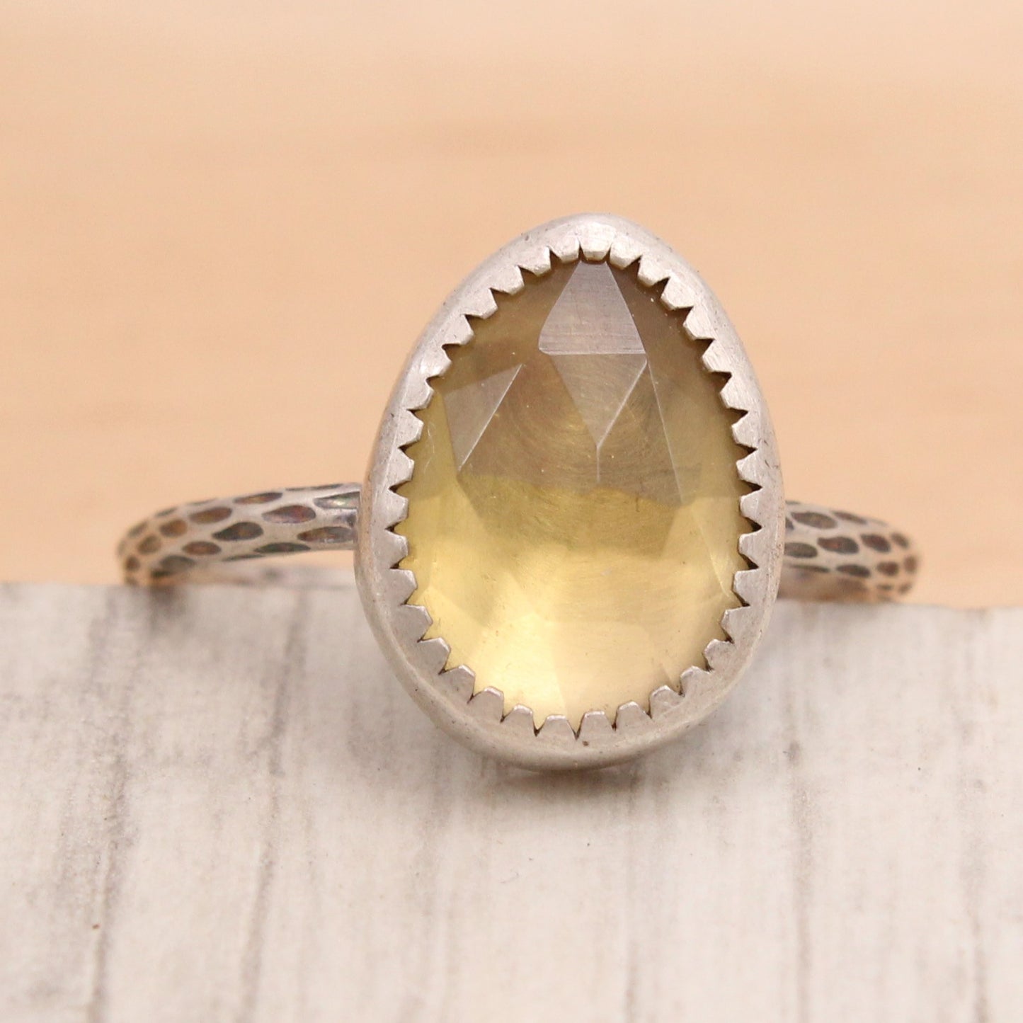 Citrine and Silver Ring Size 7 1/4