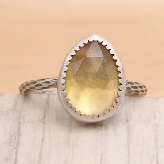 Citrine and Silver Ring Size 7 1/4