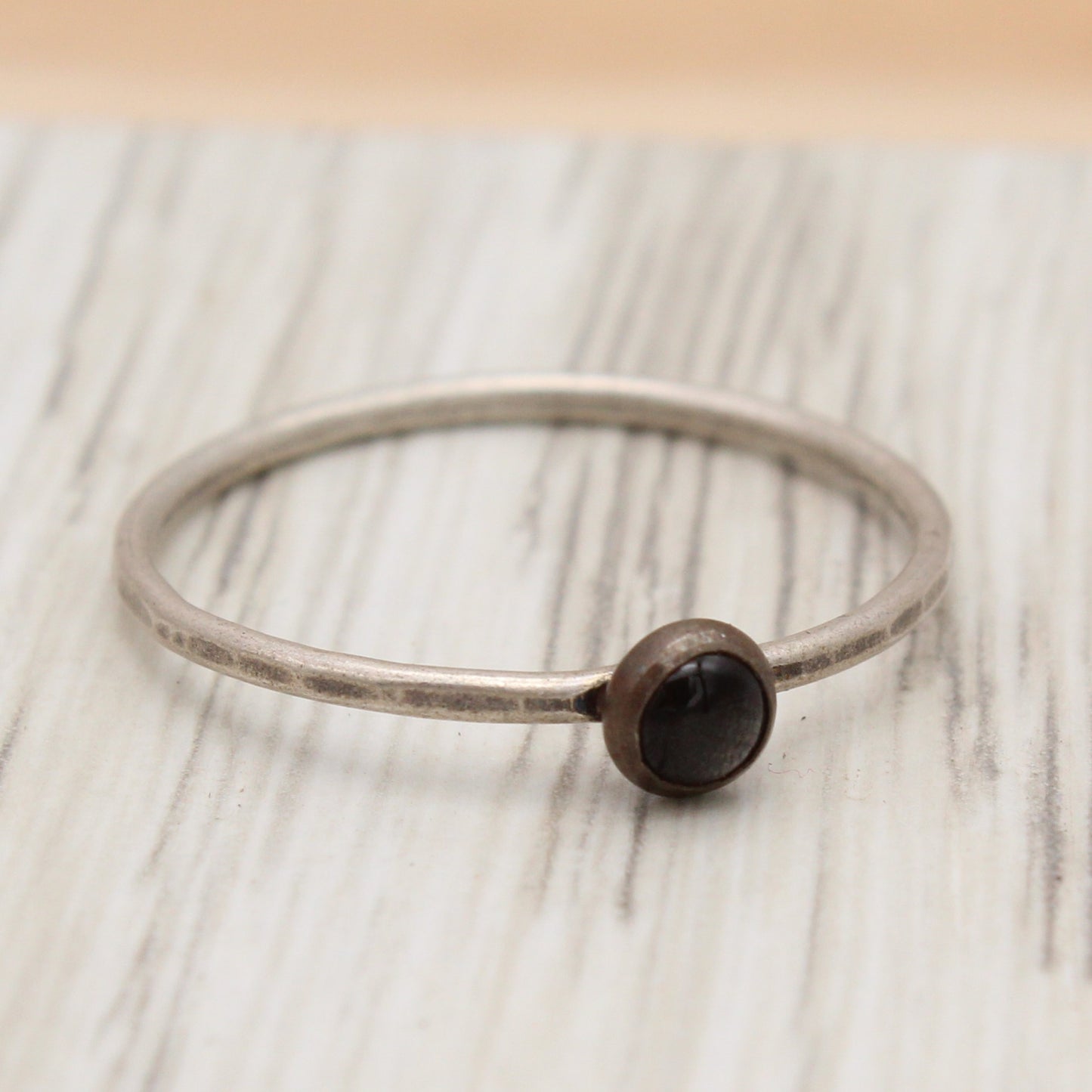 Onyx and Silver Ring Size 10 1/2