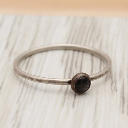 Onyx and Silver Ring Size 10 1/2