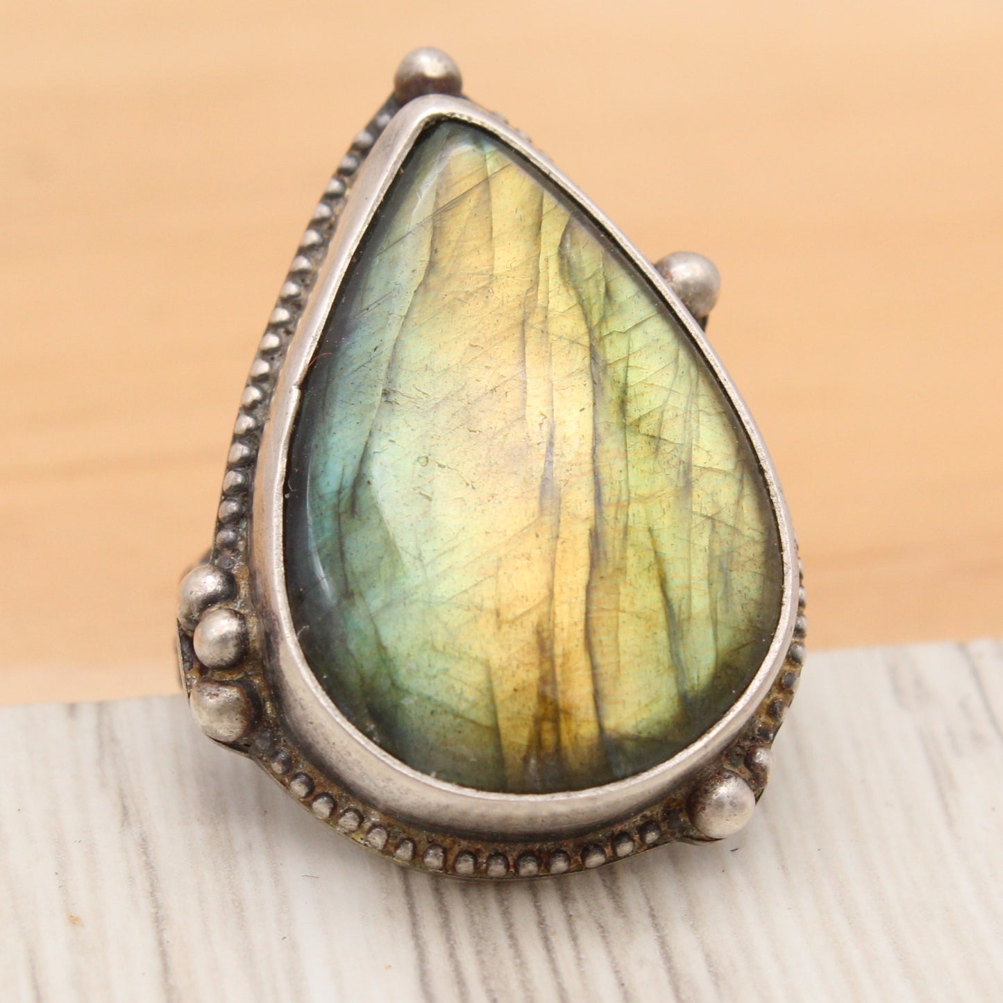 Labradorite and Sterling Silver Ring Size 7 1/2