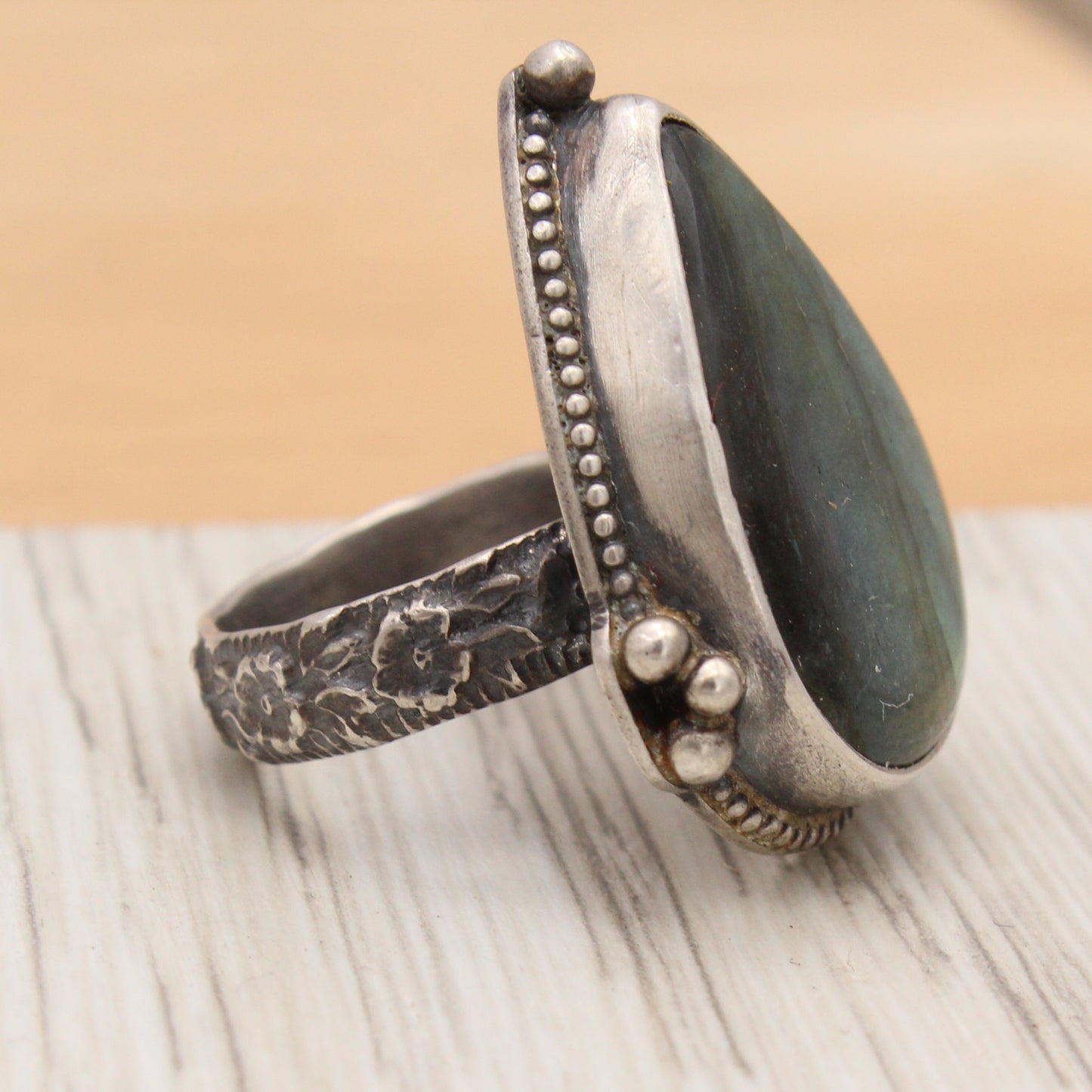 Labradorite and Sterling Silver Ring Size 7 1/2