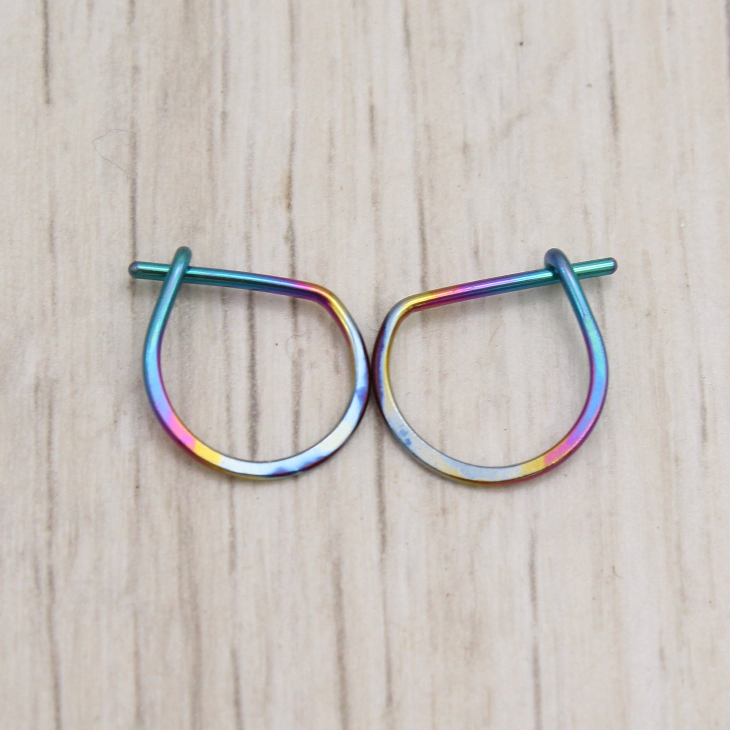 Tiny Rainbow Niobium Hoops