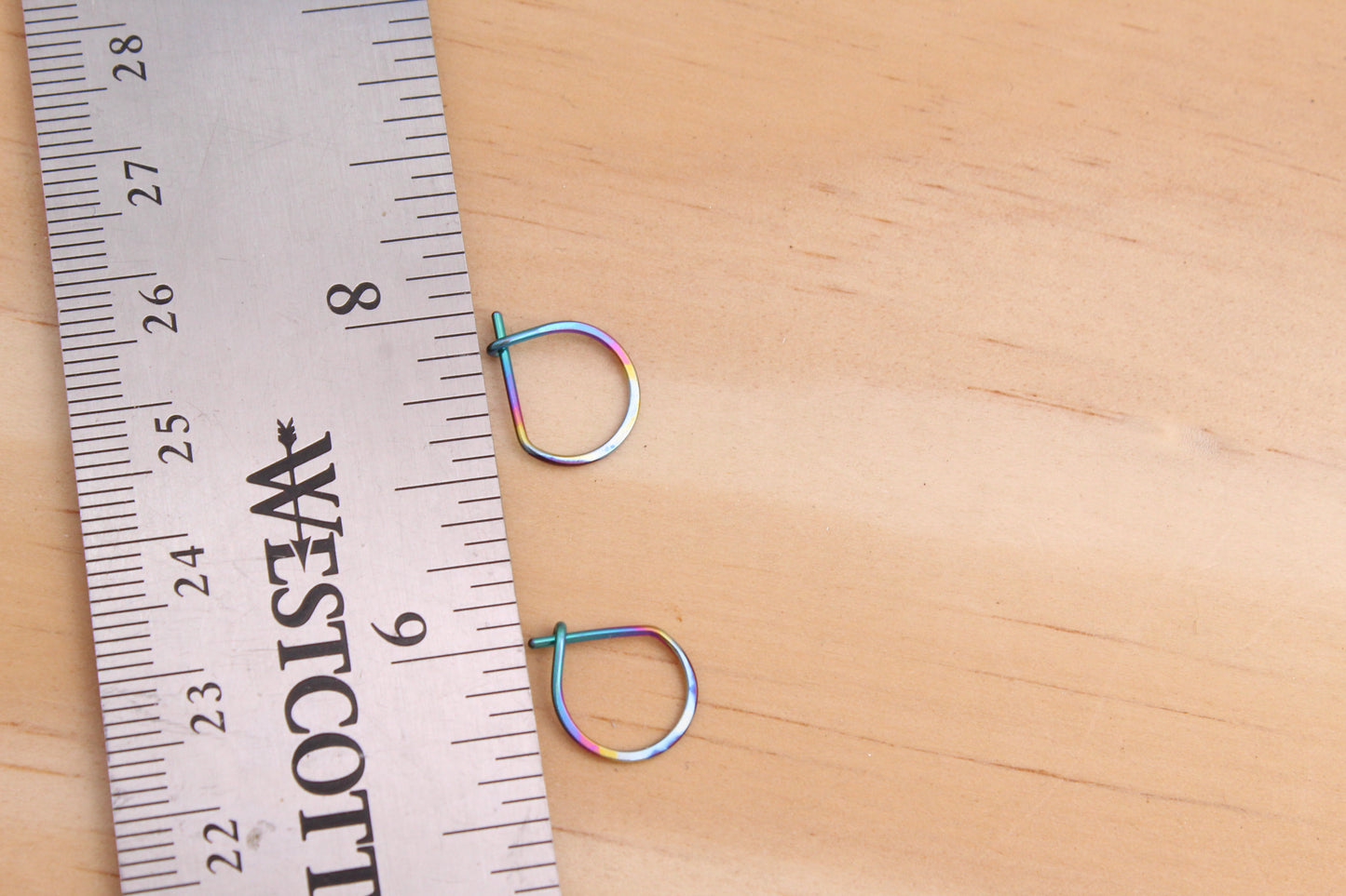 Tiny Rainbow Niobium Hoops