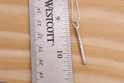 Hammered Sterling Silver Bar Pendant