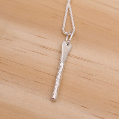 Hammered Sterling Silver Bar Pendant