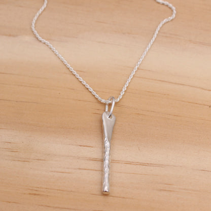 Hammered Sterling Silver Bar Pendant