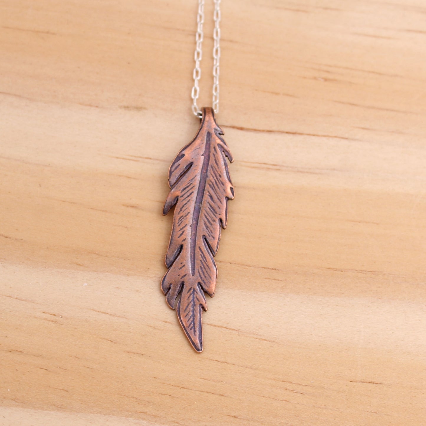 Copper Feather Necklace