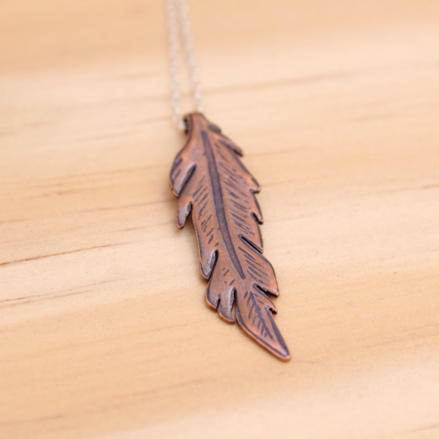 Copper Feather Necklace