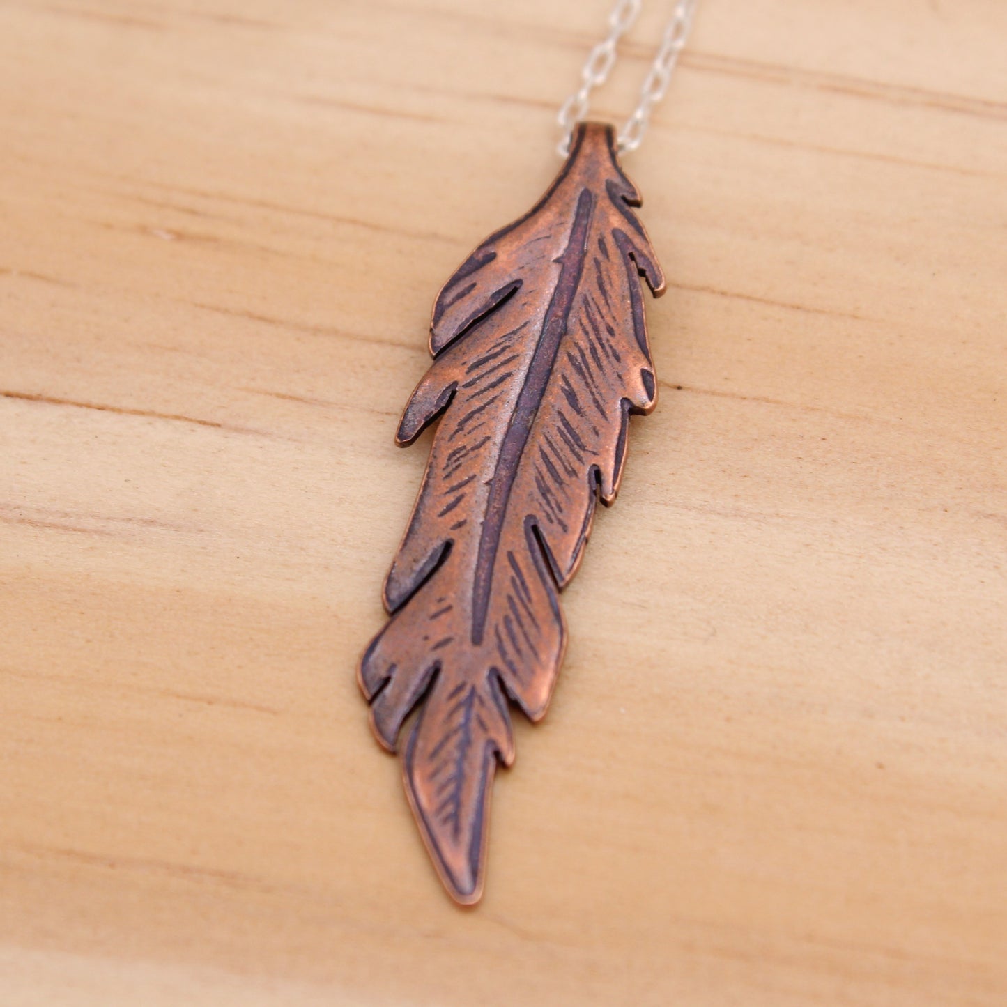 Copper Feather Necklace