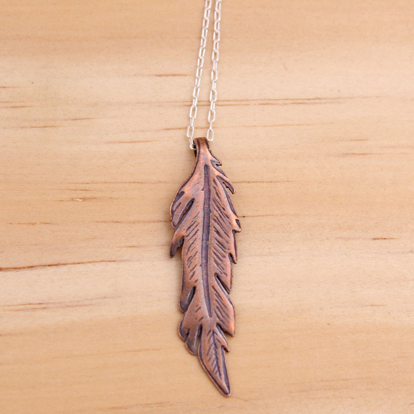 Copper Feather Necklace