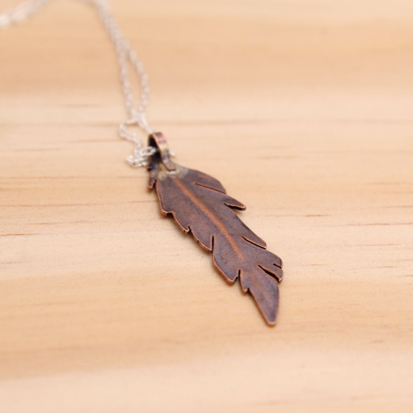 Copper Feather Necklace