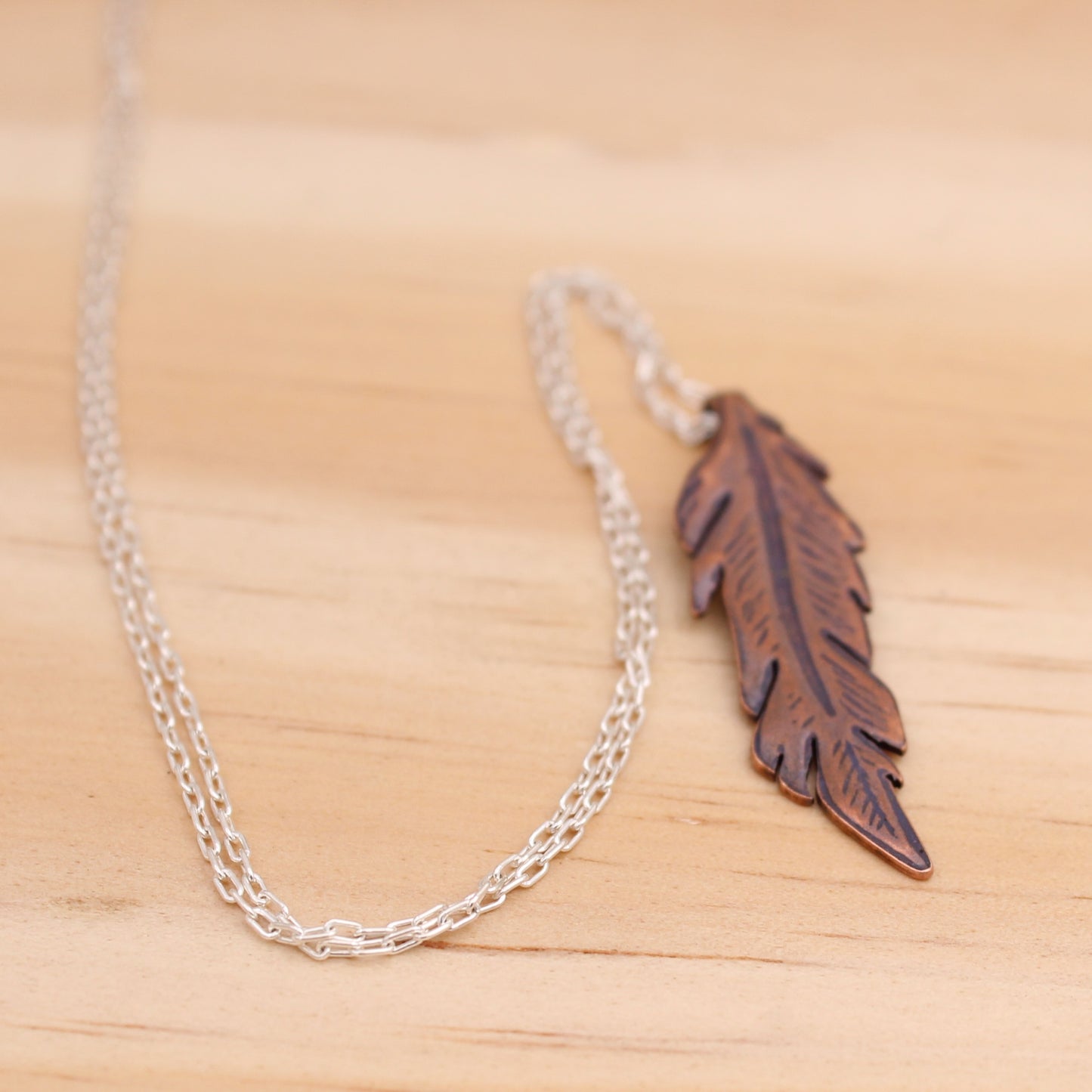 Copper Feather Necklace