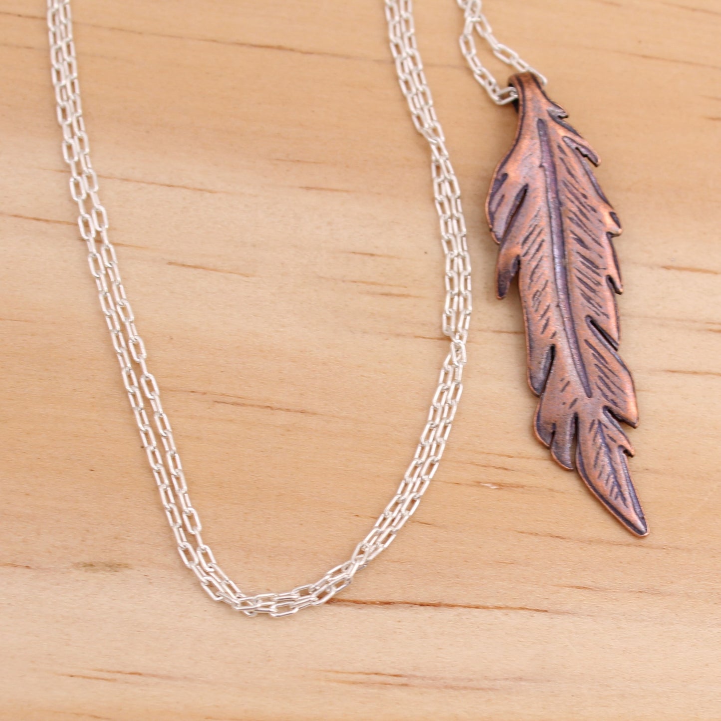 Copper Feather Necklace