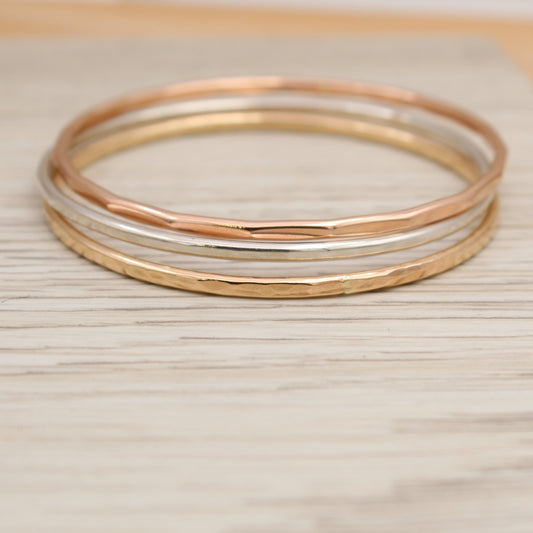 Silver or Gold Filled Bangle Bracelets