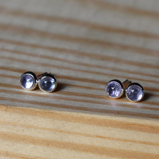 #3022 Tanzanite Stud Earrings with Smooth Setting