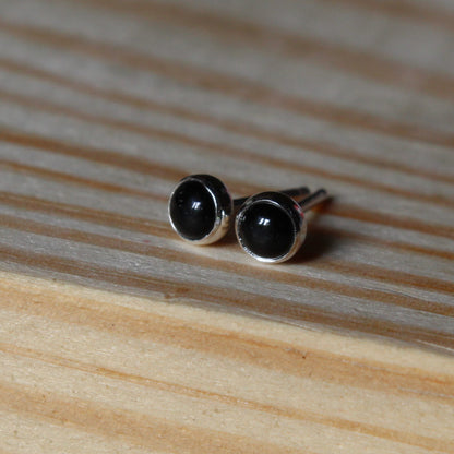 Gemstone Stud Earrings with Smooth Setting