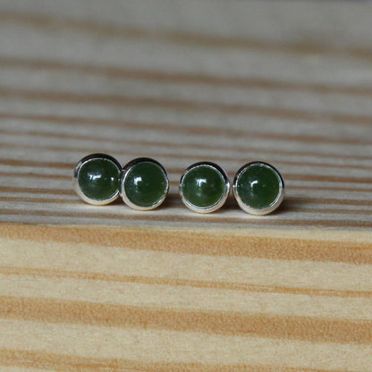 Gemstone Stud Earrings with Smooth Setting