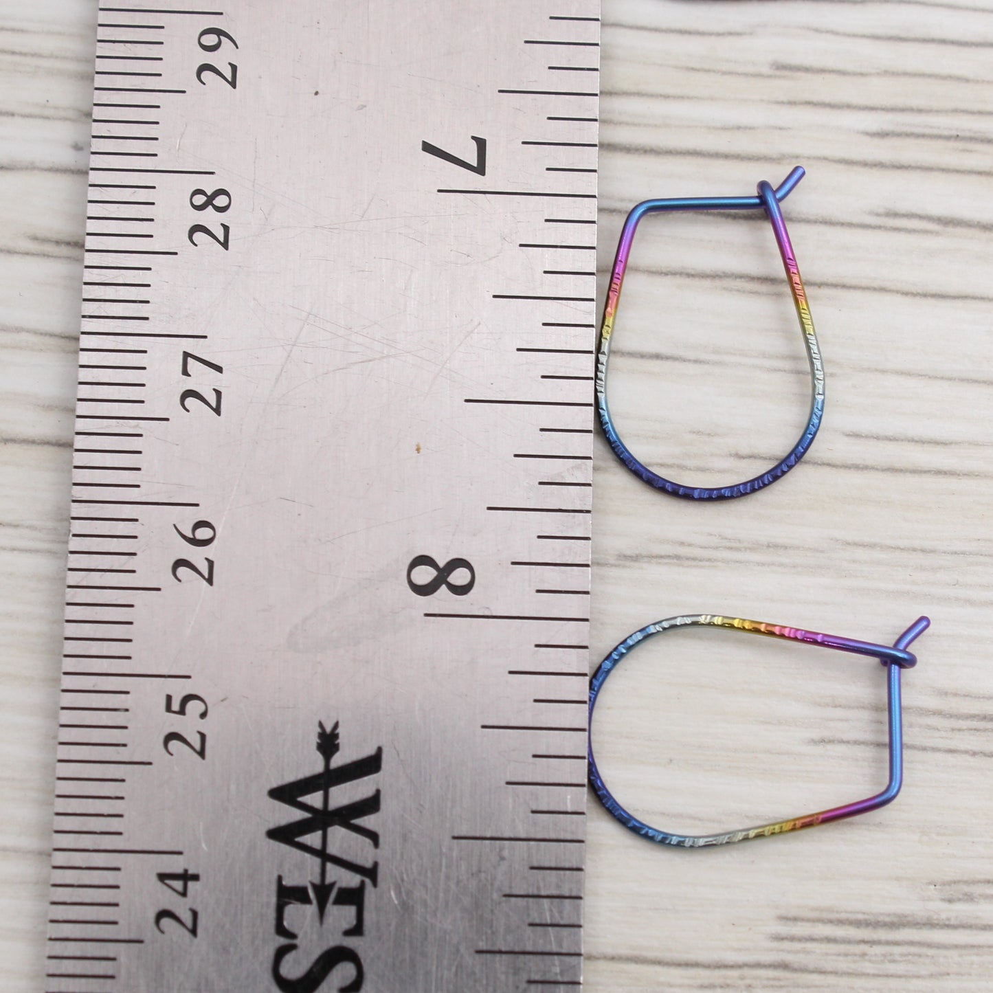#3135 Textured Rainbow Niobium Hoops