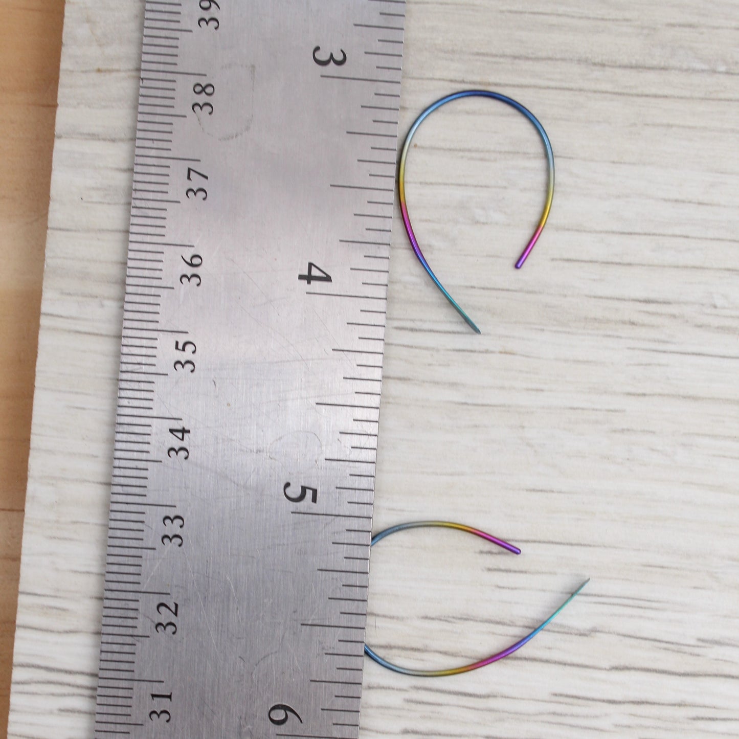 #3132 Rainbow Niobium Paddle Open Hoops