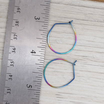 #3129 Rainbow Niobium Wide Hoops