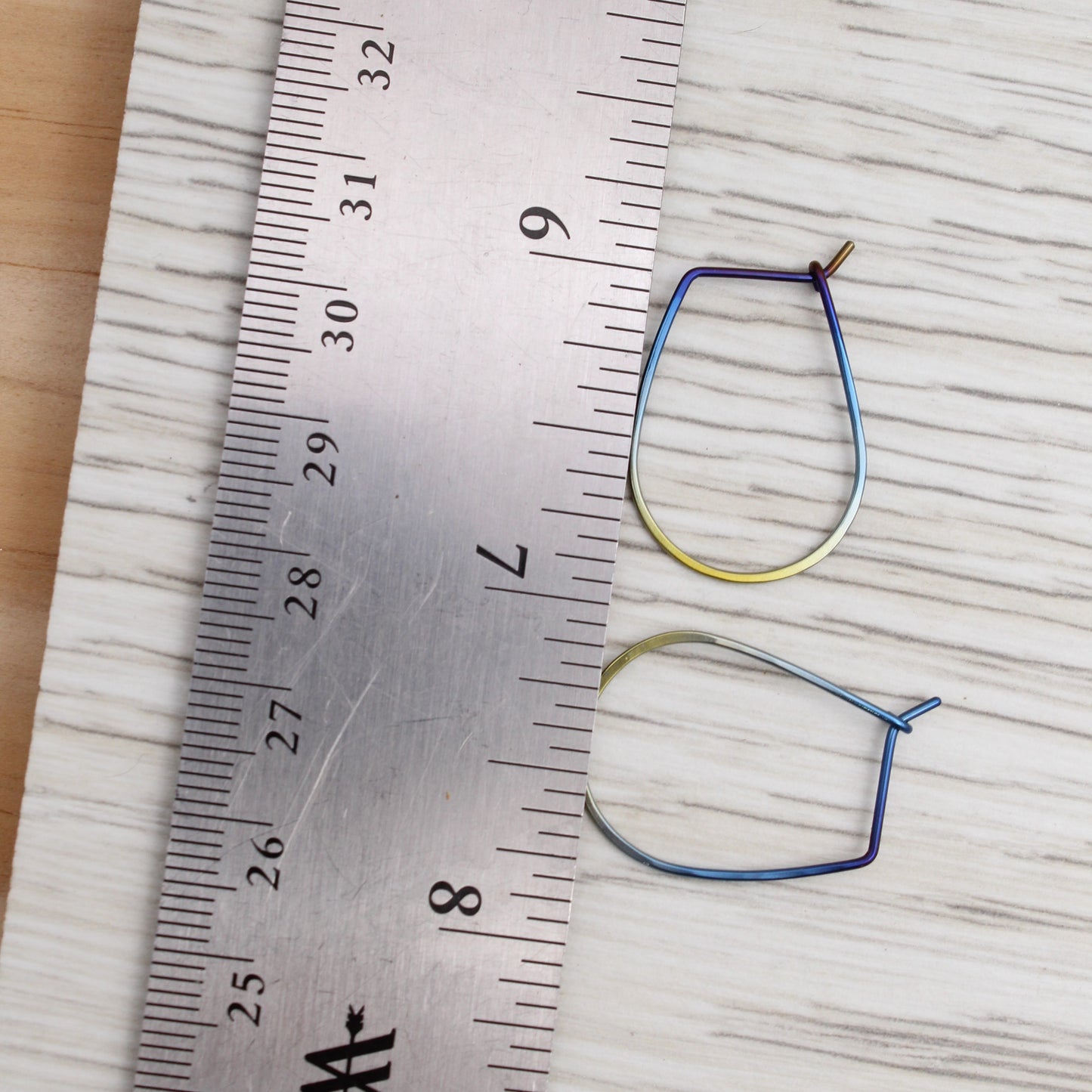 #3130 Blue to Golden Yellow Ombre Niobium Hoops