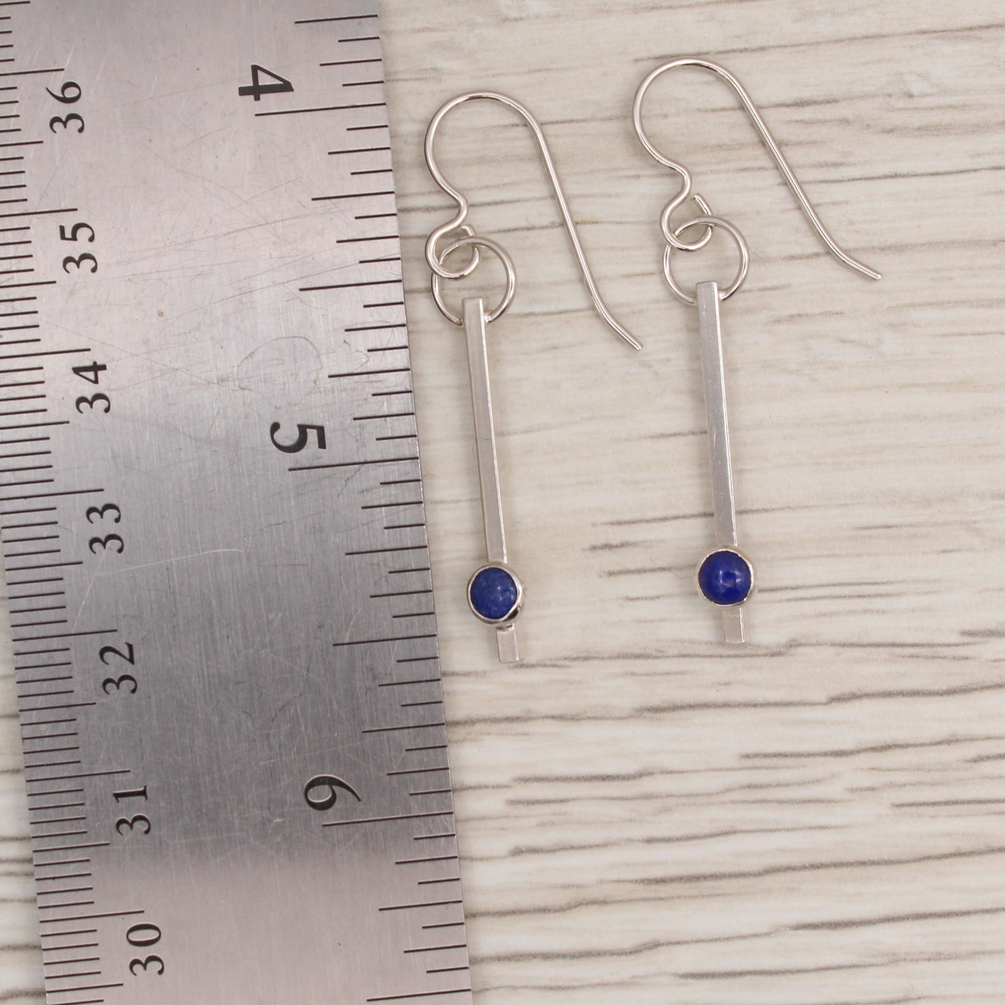 #3121 Lapis Lazuli Minimalist Dangle Earrings