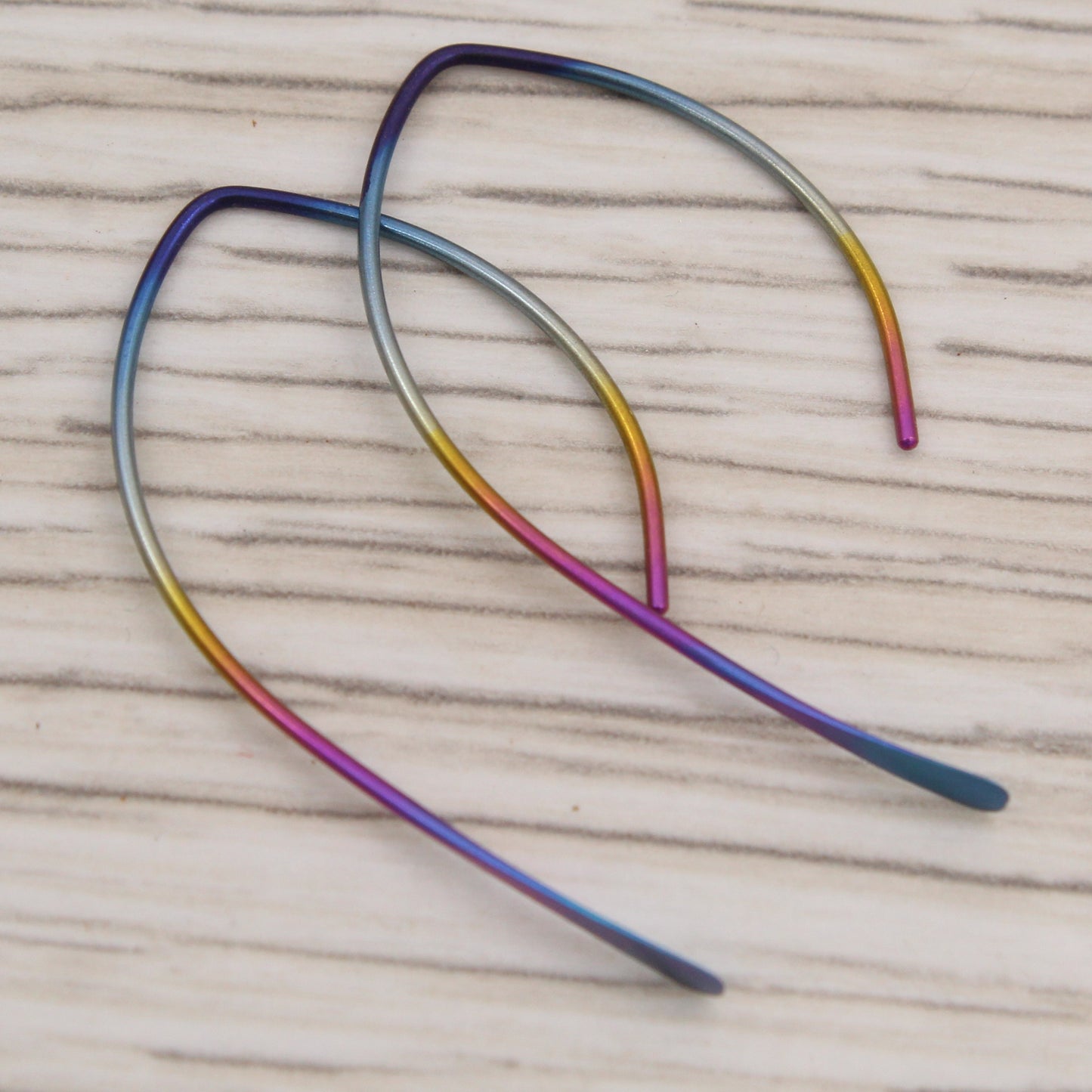 #3131 Rainbow Niobium Arc Open Hoops