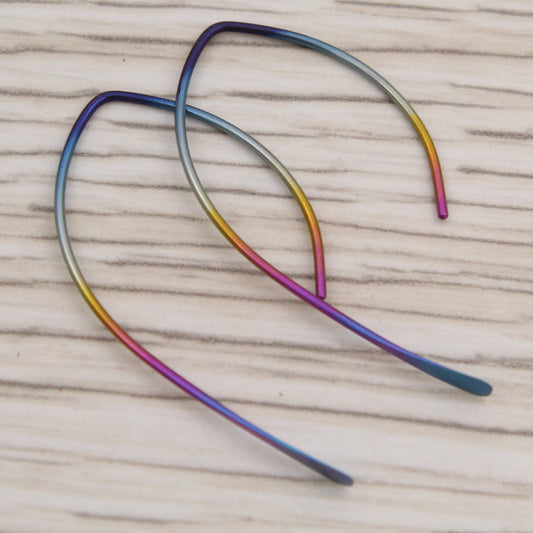 #3131 Rainbow Niobium Arc Open Hoops