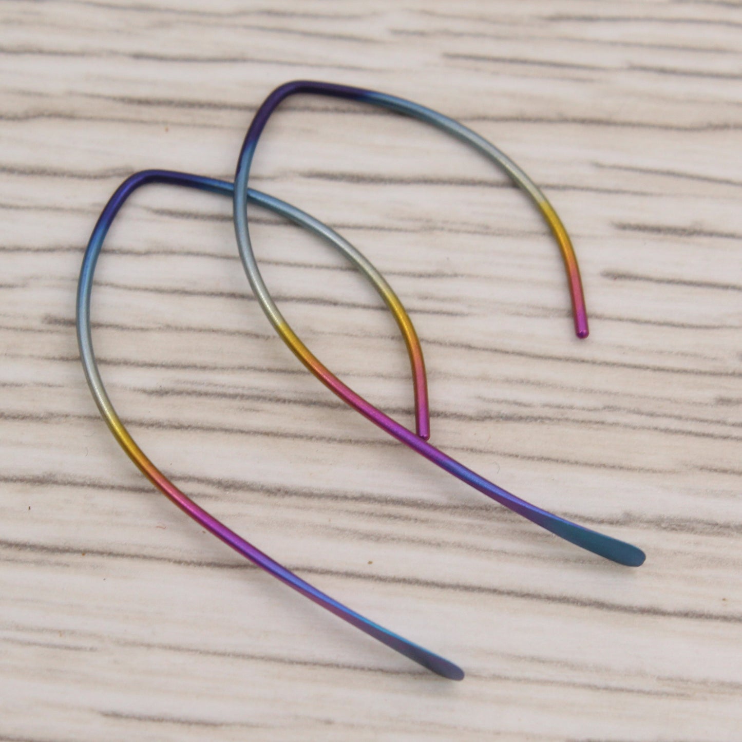 #3131 Rainbow Niobium Arc Open Hoops