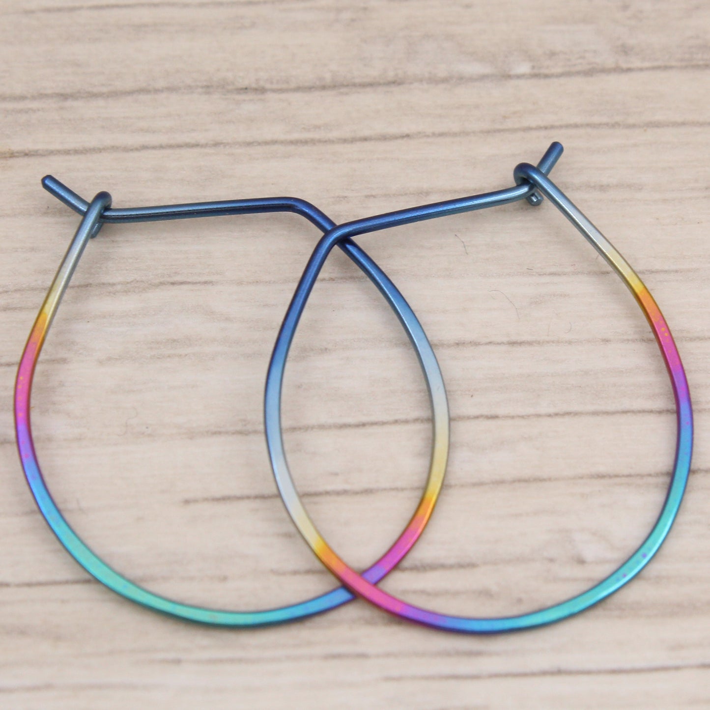 #3129 Rainbow Niobium Wide Hoops