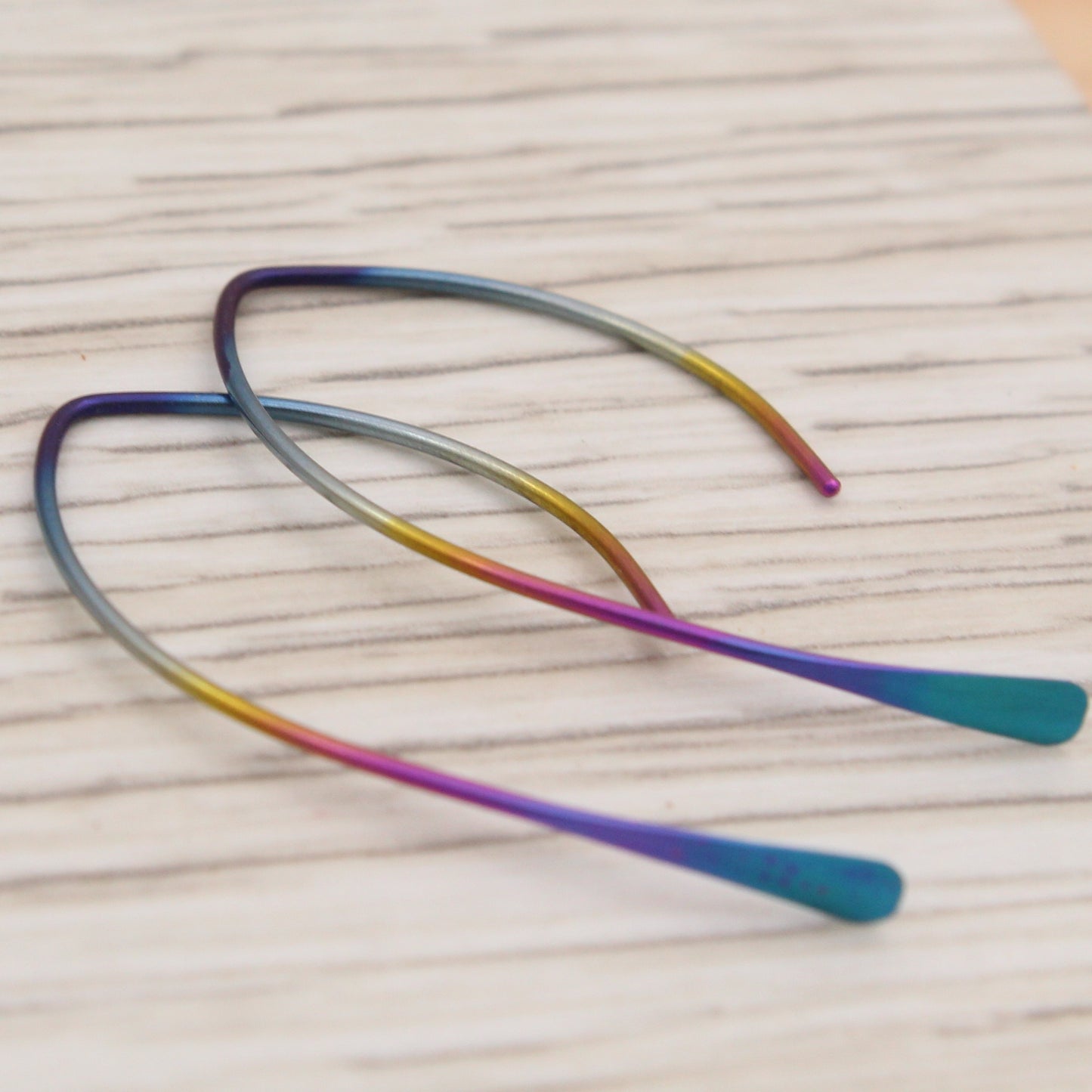 #3131 Rainbow Niobium Arc Open Hoops