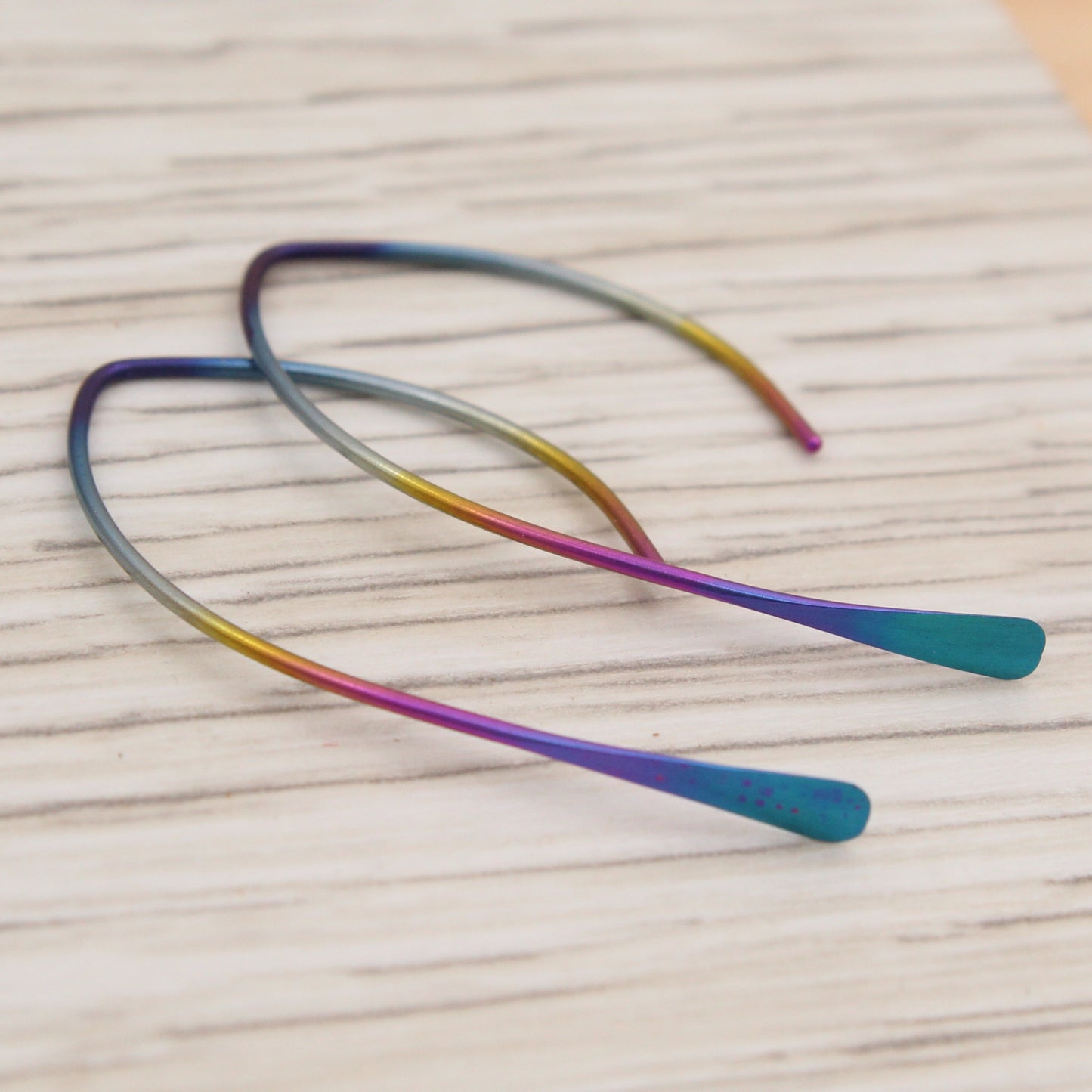 #3131 Rainbow Niobium Arc Open Hoops