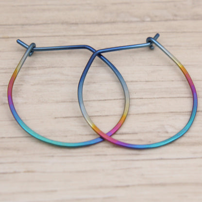 #3129 Rainbow Niobium Wide Hoops