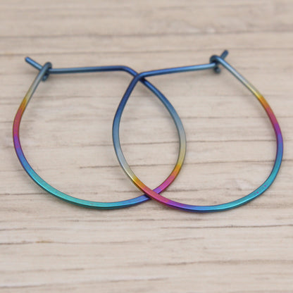 #3129 Rainbow Niobium Wide Hoops