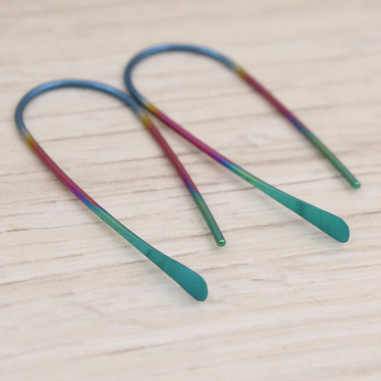 #3126 Rainbow Niobium Hook Earrings