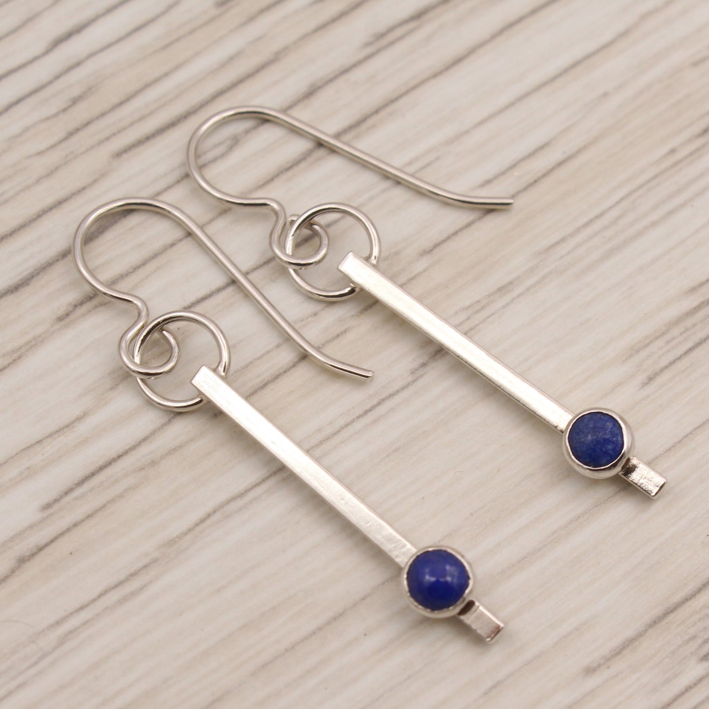 #3121 Lapis Lazuli Minimalist Dangle Earrings