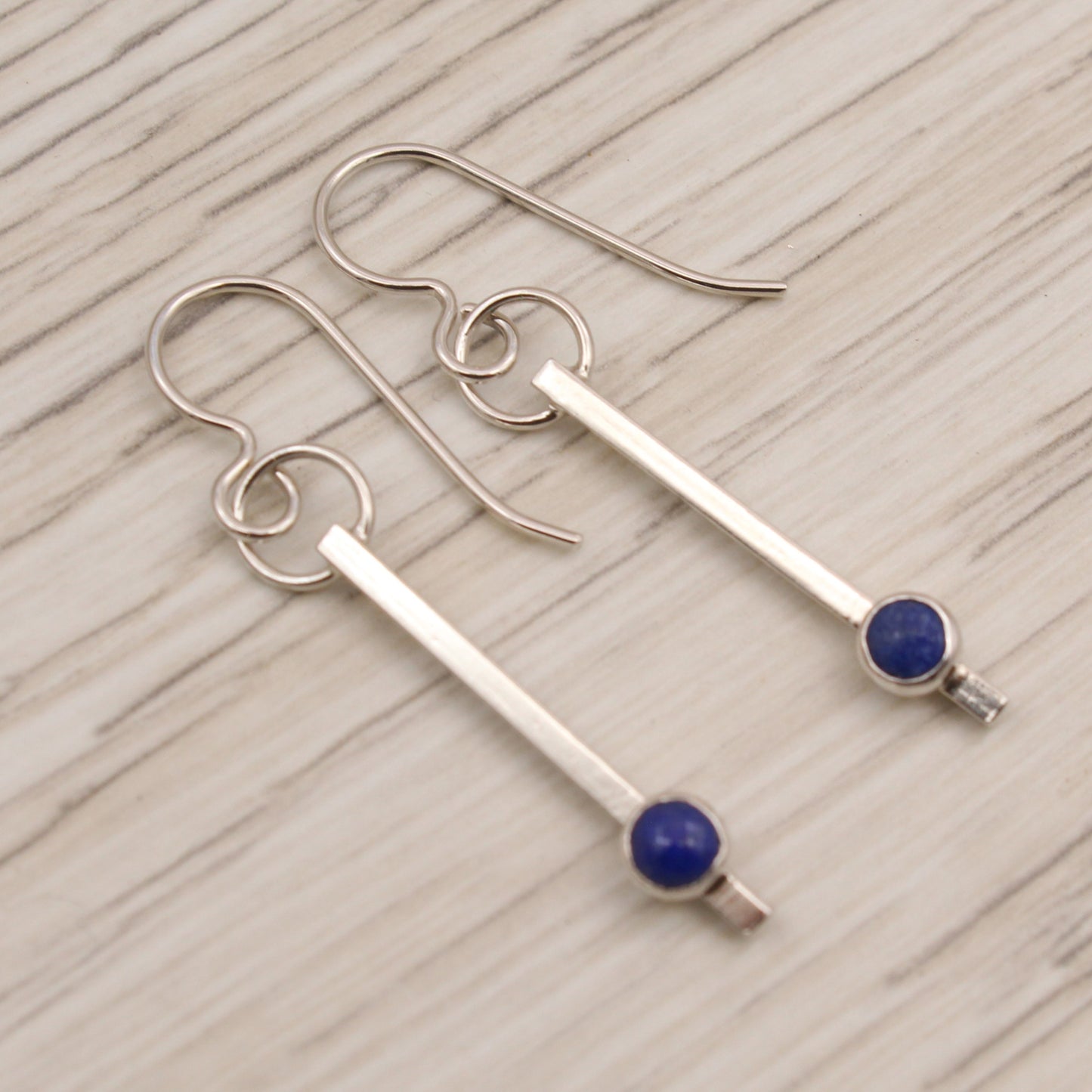 #3121 Lapis Lazuli Minimalist Dangle Earrings