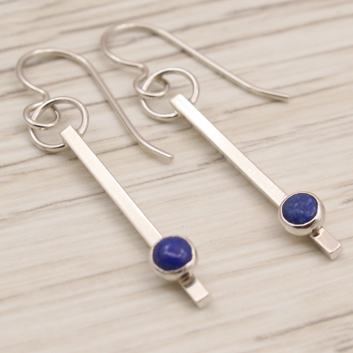#3121 Lapis Lazuli Minimalist Dangle Earrings