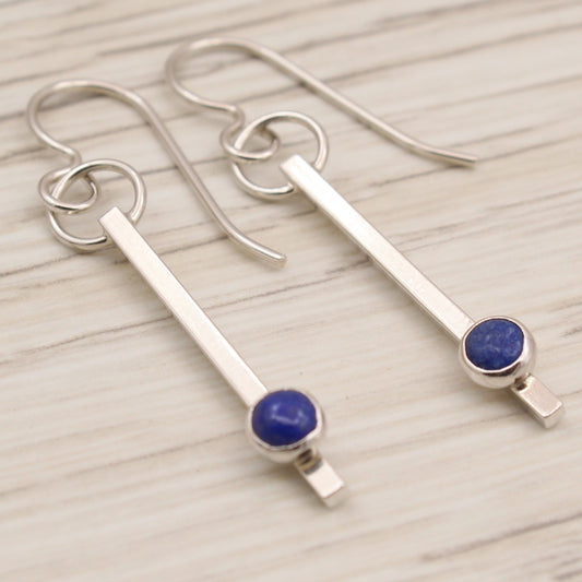 #3121 Lapis Lazuli Minimalist Dangle Earrings
