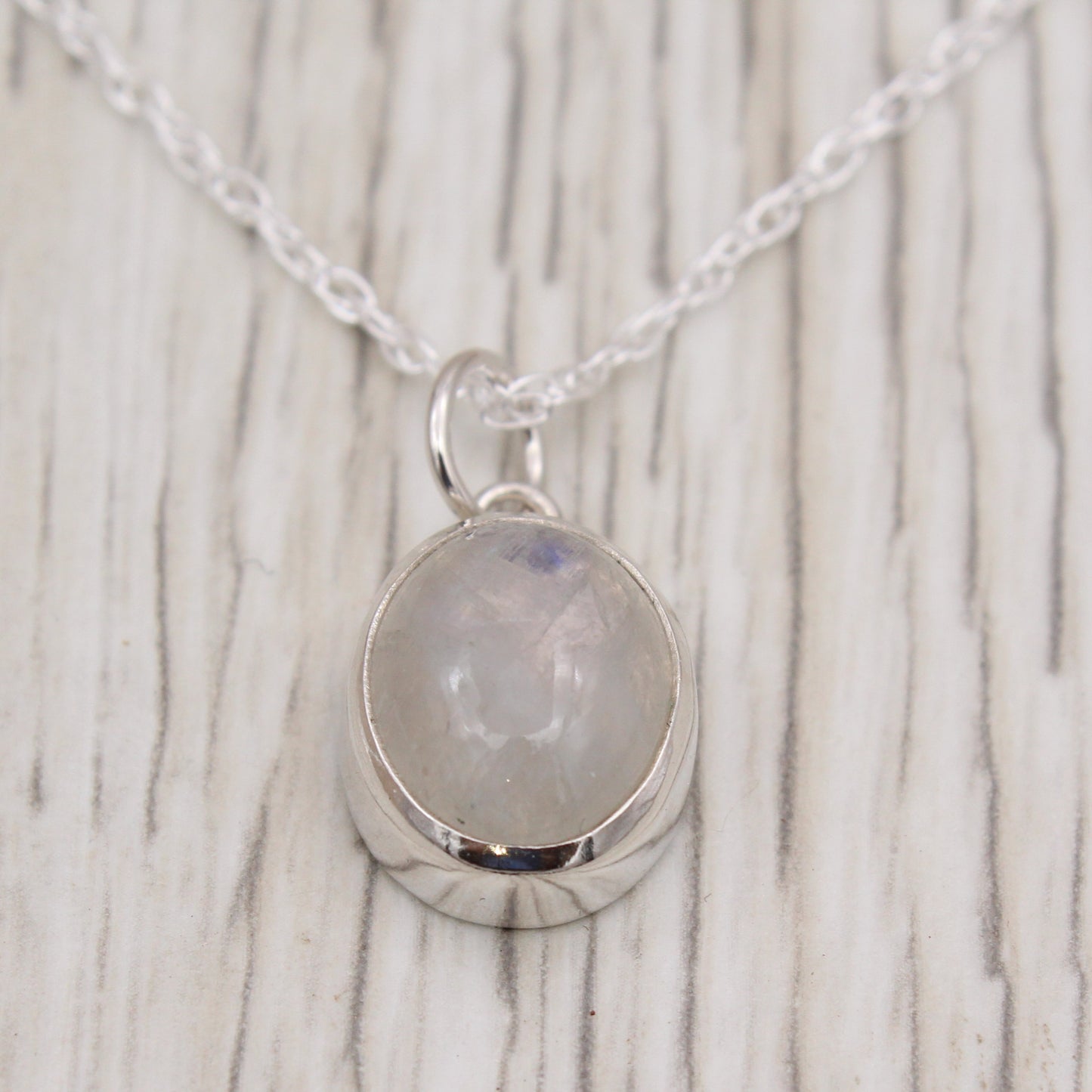 Small Rainbow Moonstone Necklace