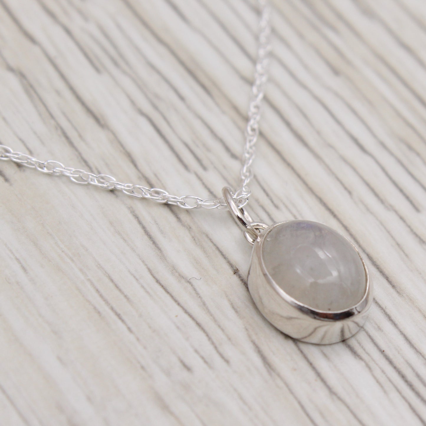 Small Rainbow Moonstone Necklace