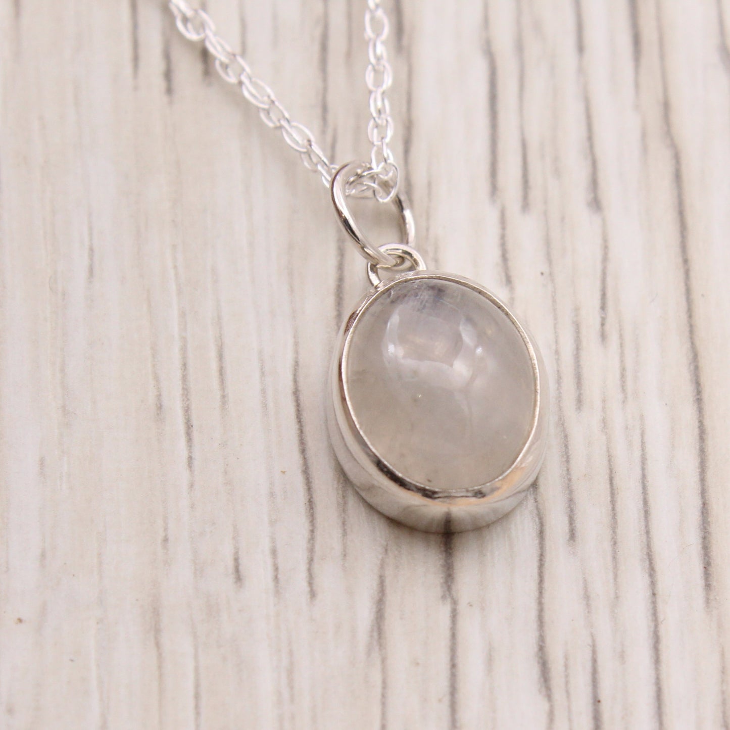 Small Rainbow Moonstone Necklace