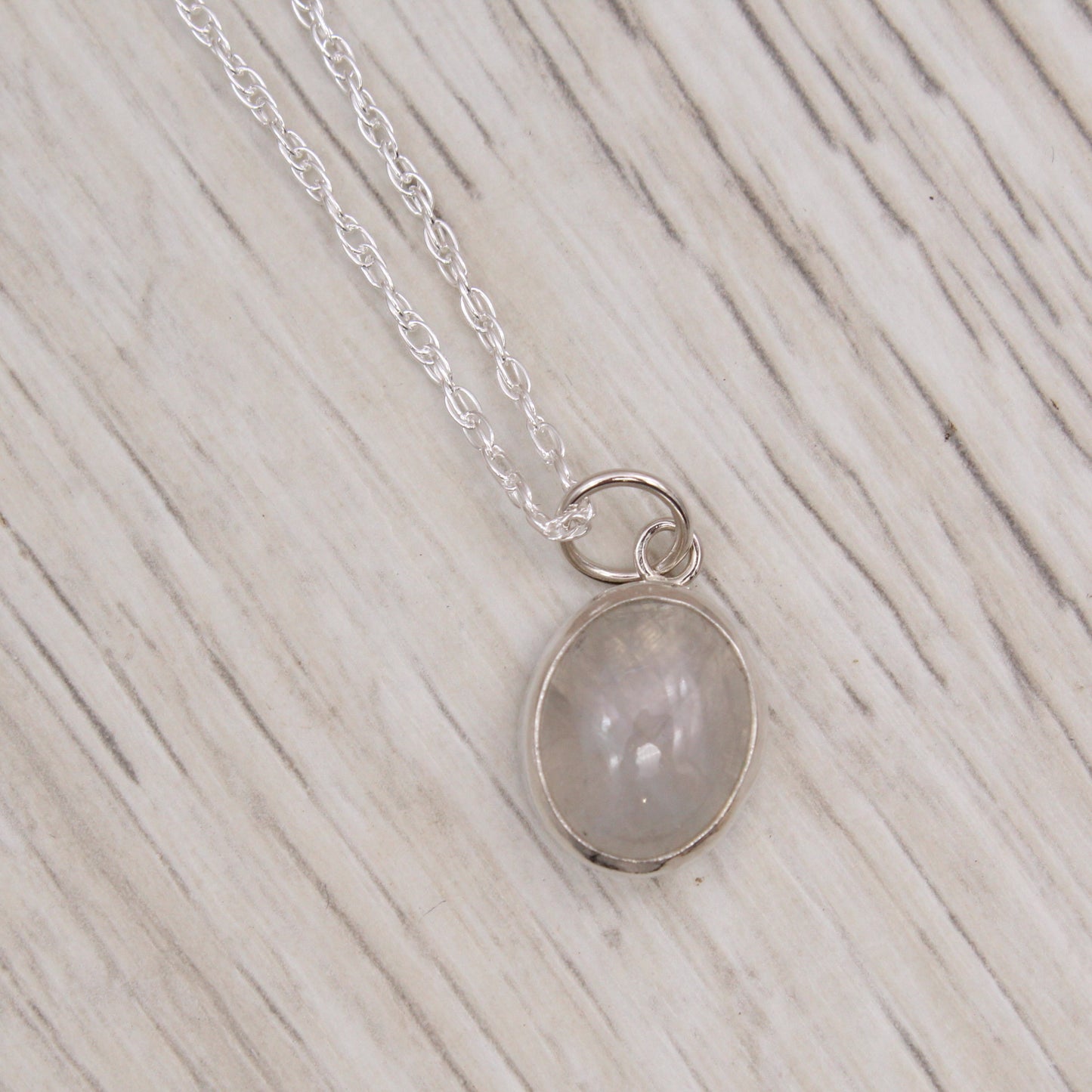 Small Rainbow Moonstone Necklace