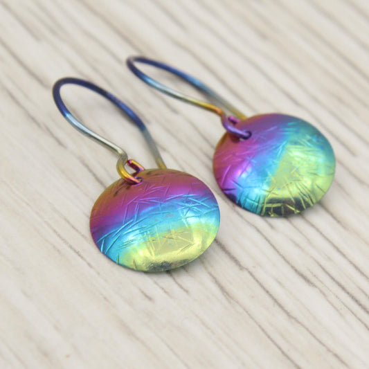 #3141 Rainbow Niobium Dangle Earrings