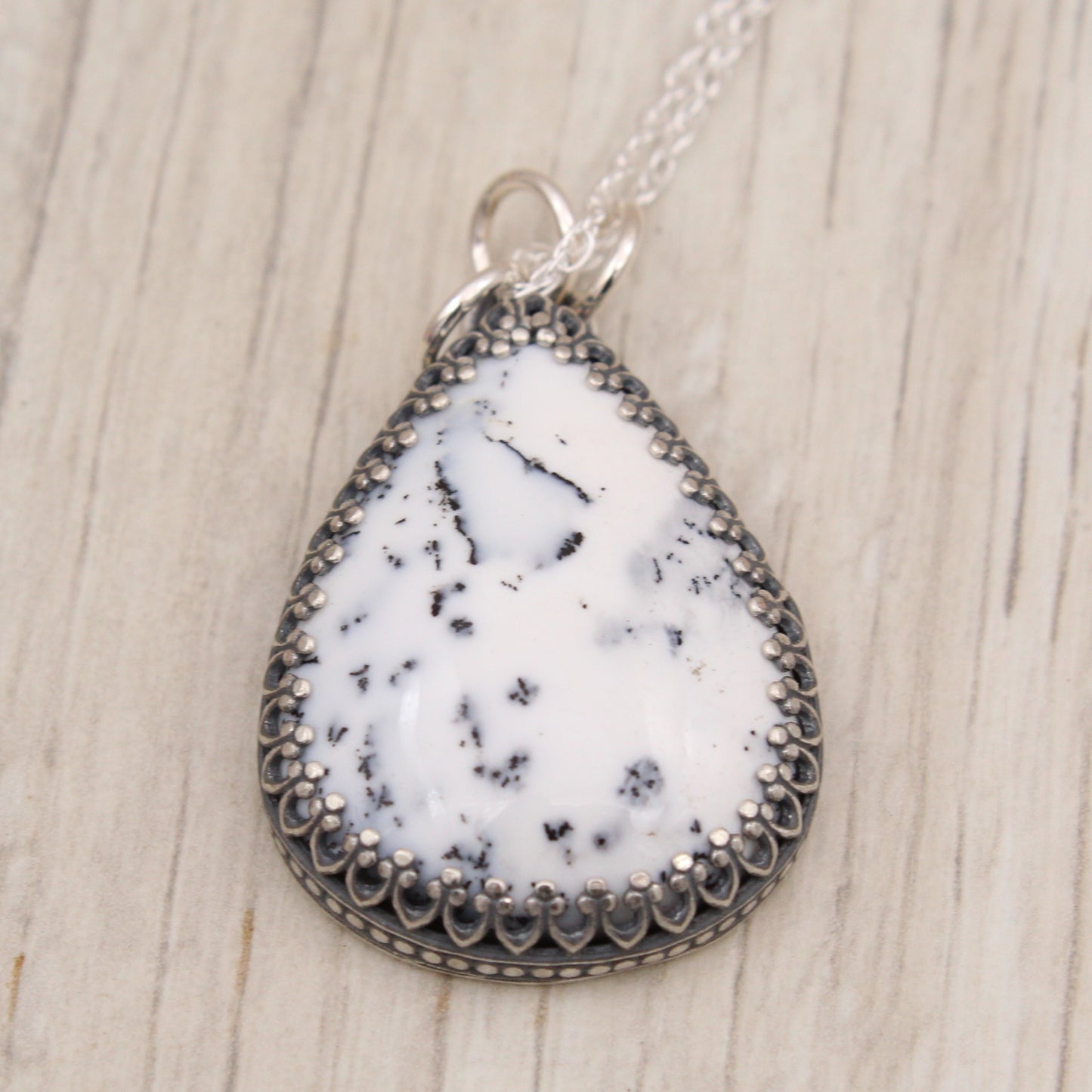 Dendritic Opal Sunflower Necklace