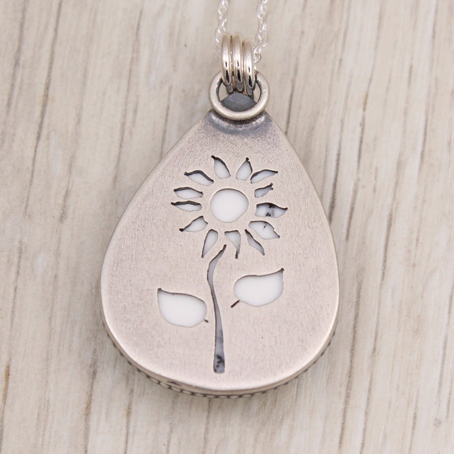 Dendritic Opal Sunflower Necklace