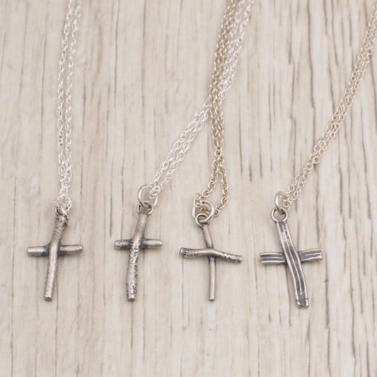 Reclaimed Silver Cross Necklace - Choose your Design