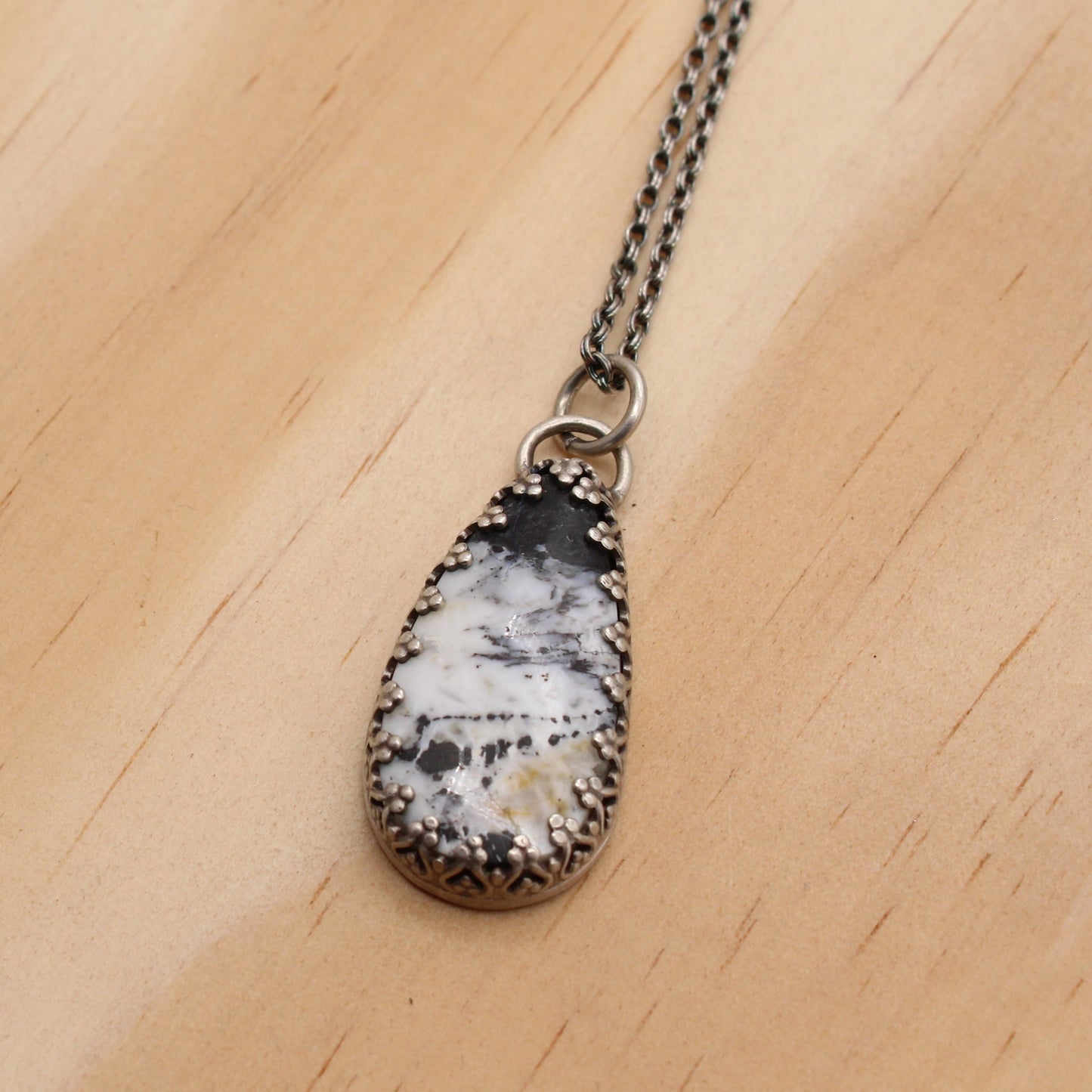 White Buffalo and Sterling Silver Necklace