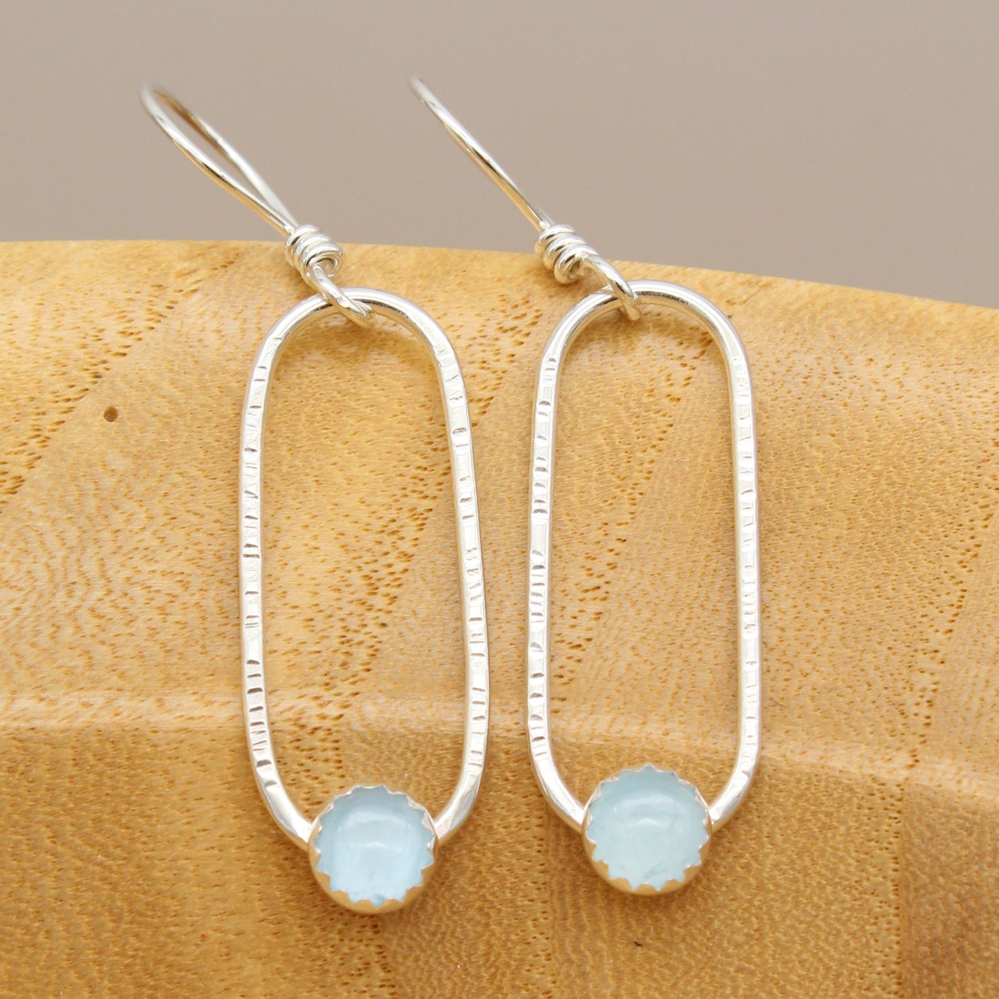 Aquamarine and Sterling Silver Earrings